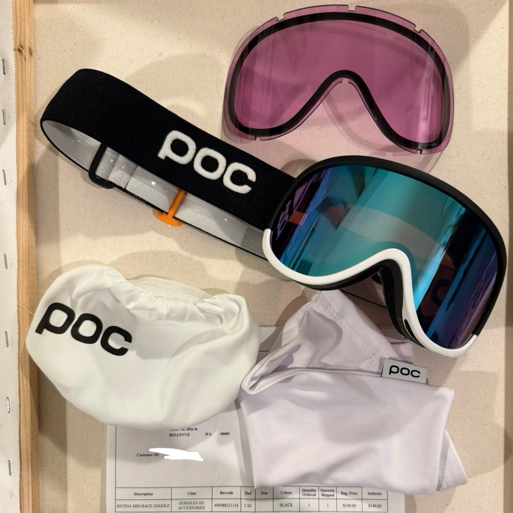 POC Retin.a Mid Race Ski Goggles & White Partly Sunny Blue Cat. 2 Lens
